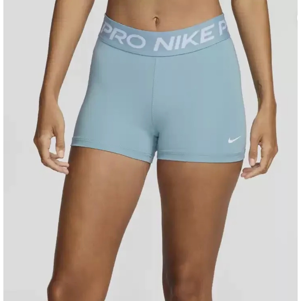 Nike Dri-Fit Pro Shorts 3" Womens Size XL Denim Turquoise CZ9857-464 Compression
